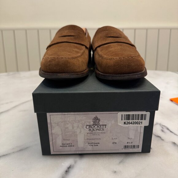 CROCKETT & JONES HARVARD LOAFER SNUFF SUEDE 8.5 UK 9.5 US - Picture 2 of 13